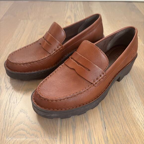 Born Shoes - Like New Worn Once Born Brown Carrera Leather Penny Loafers